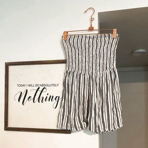 Black and White striped romper